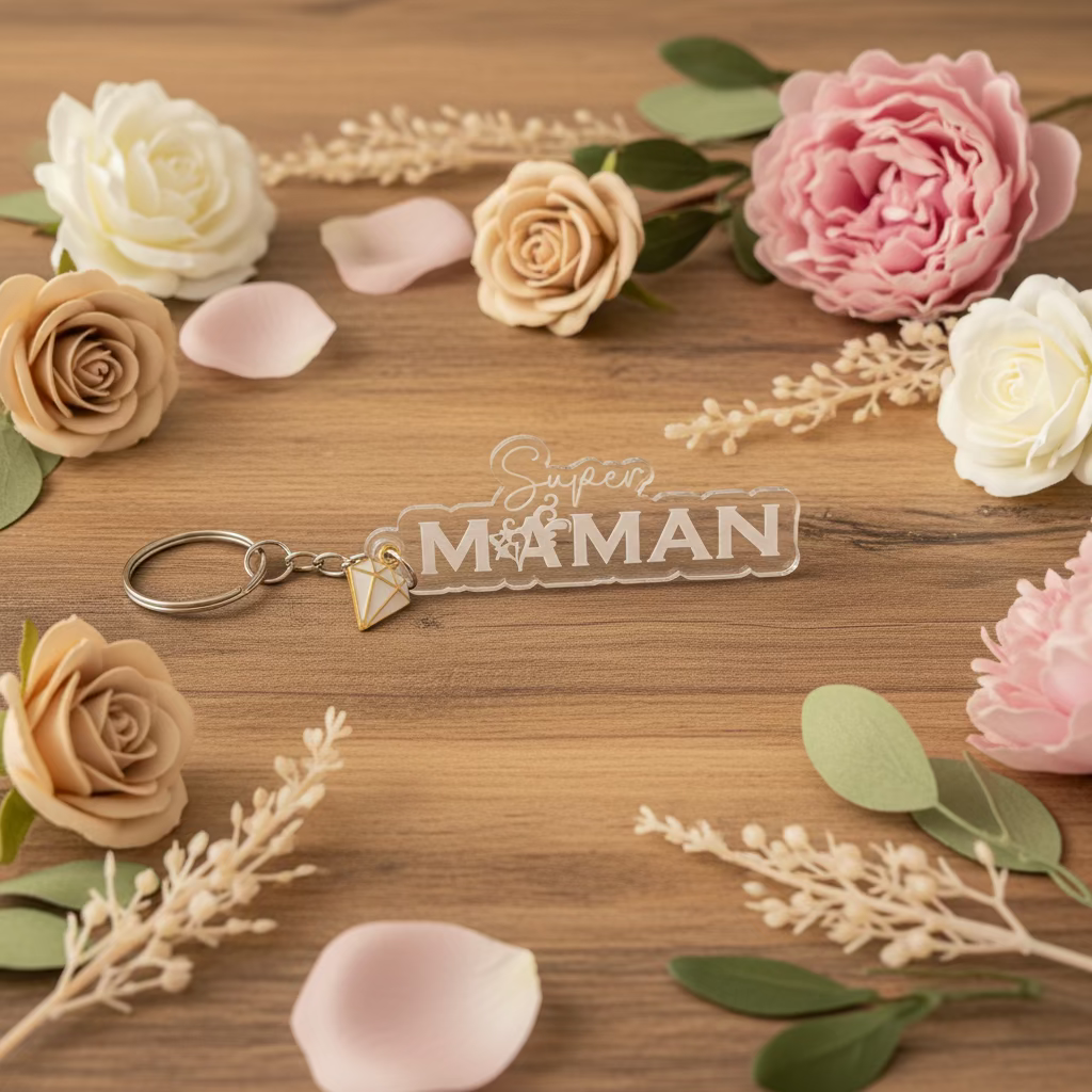 Porte clé plexi transparent