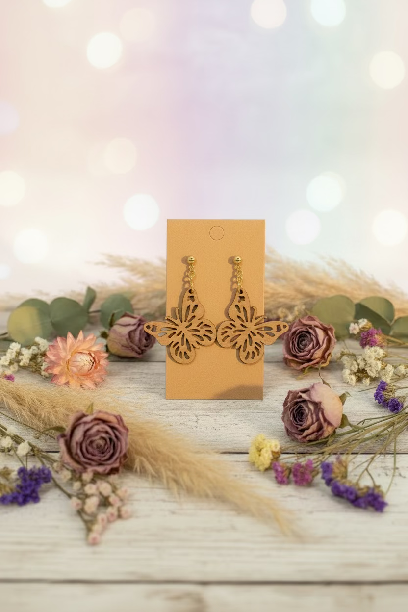 Boucles d'oreille en bois