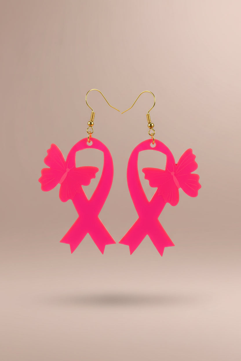 Boucle d'oreille octobre rose