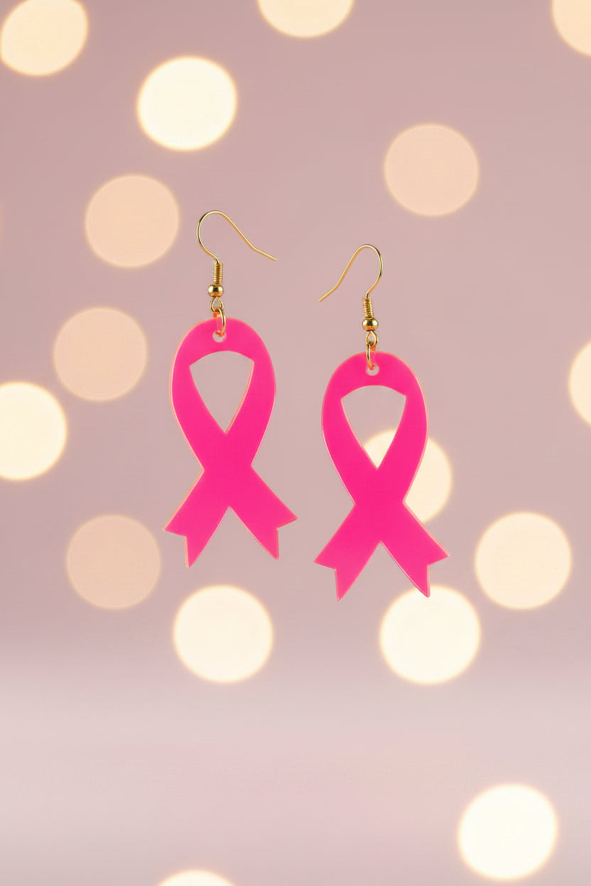 Boucle d'oreille octobre rose