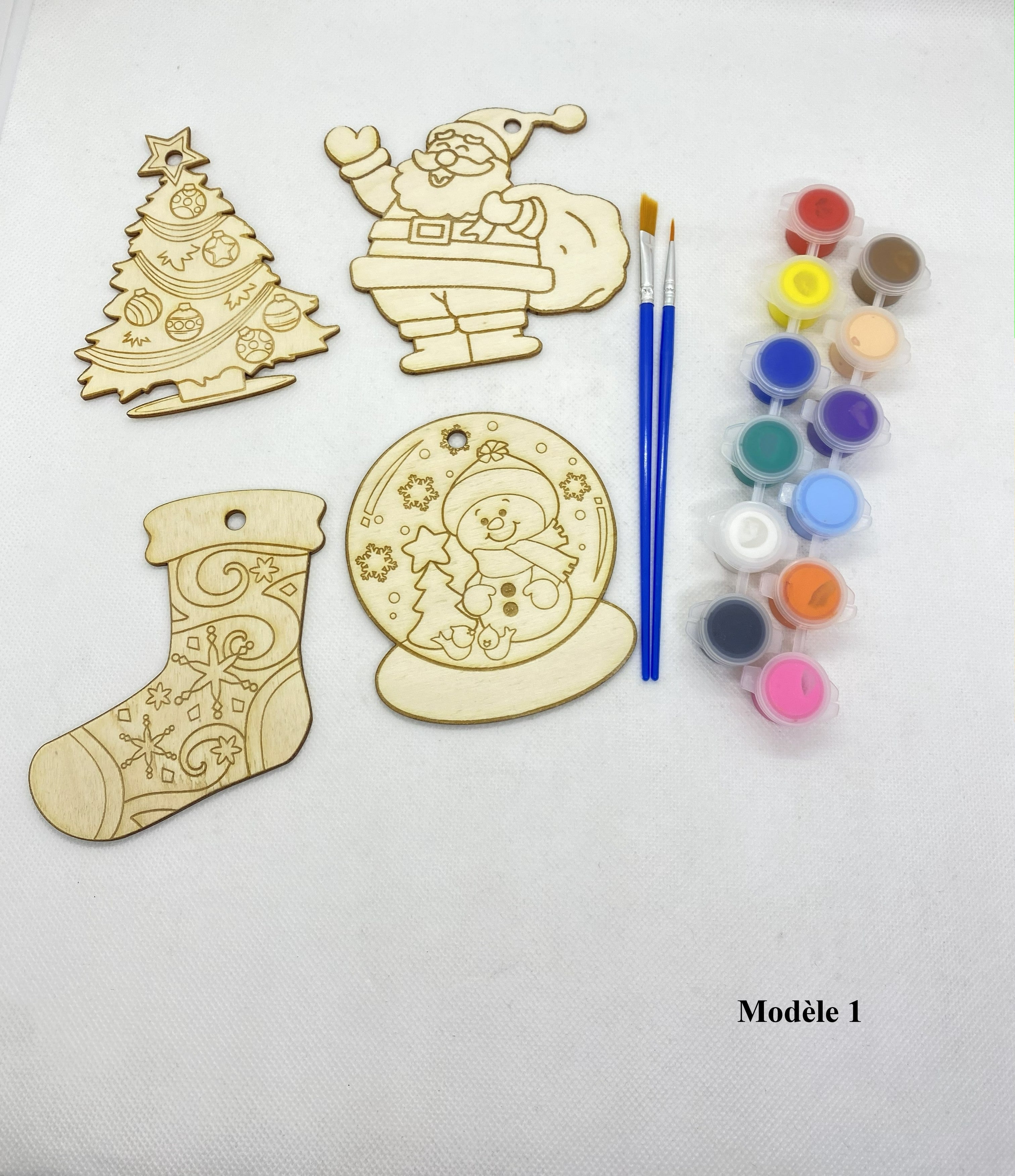 Kit de coloriage peinture en bois Noël