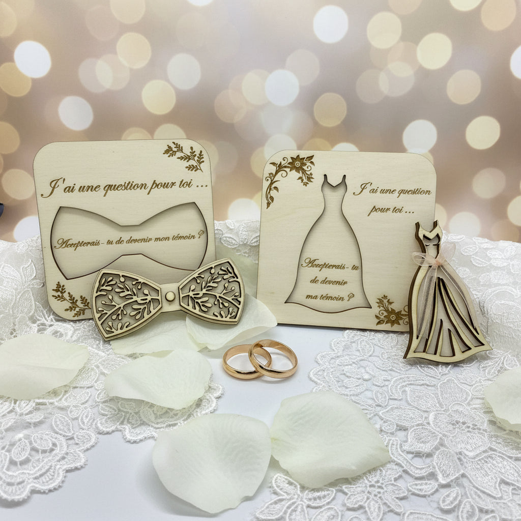Carte en bois invitation/annonce
