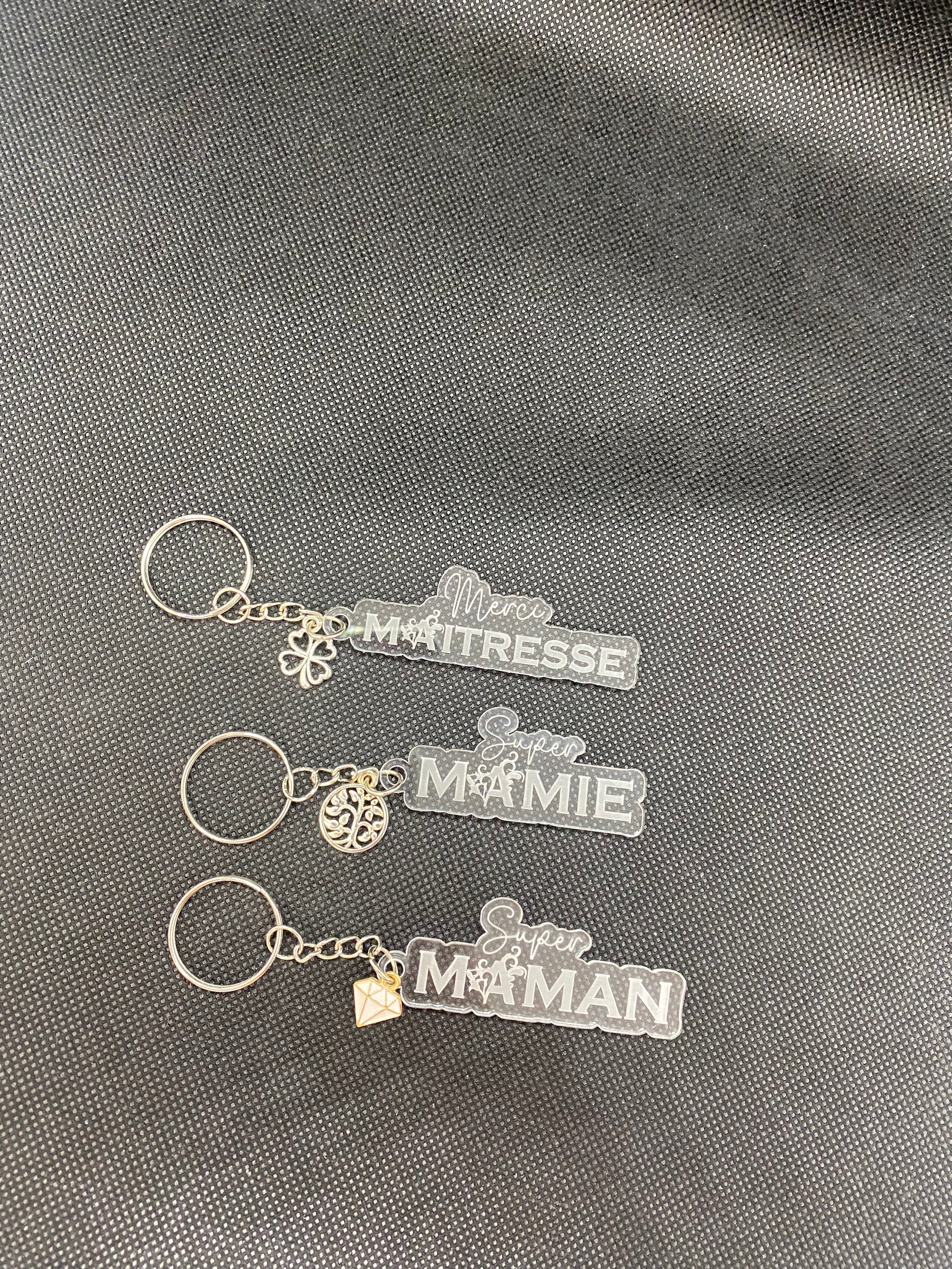 Porte clé plexi transparent